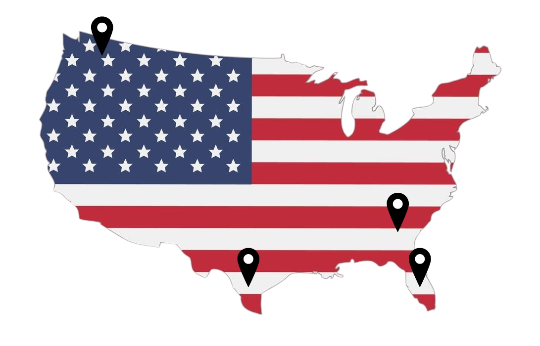 USA Map - Our USA Based Team